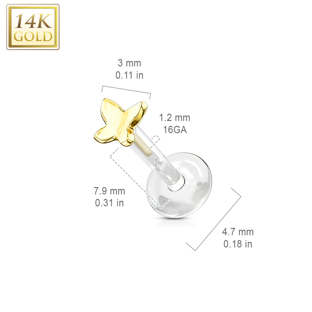 Labret Bioflex 14kt Gouden Vlinder