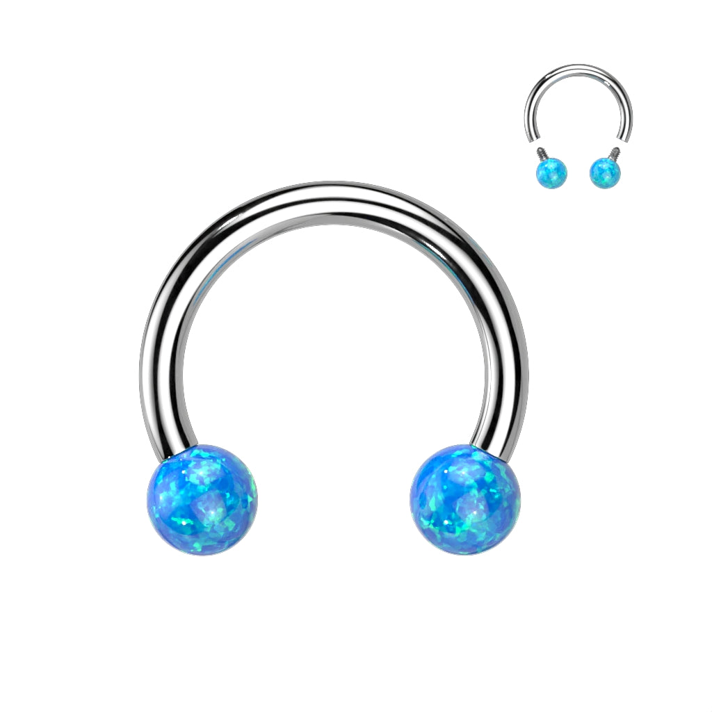 Circular Barbell Opal Blauw