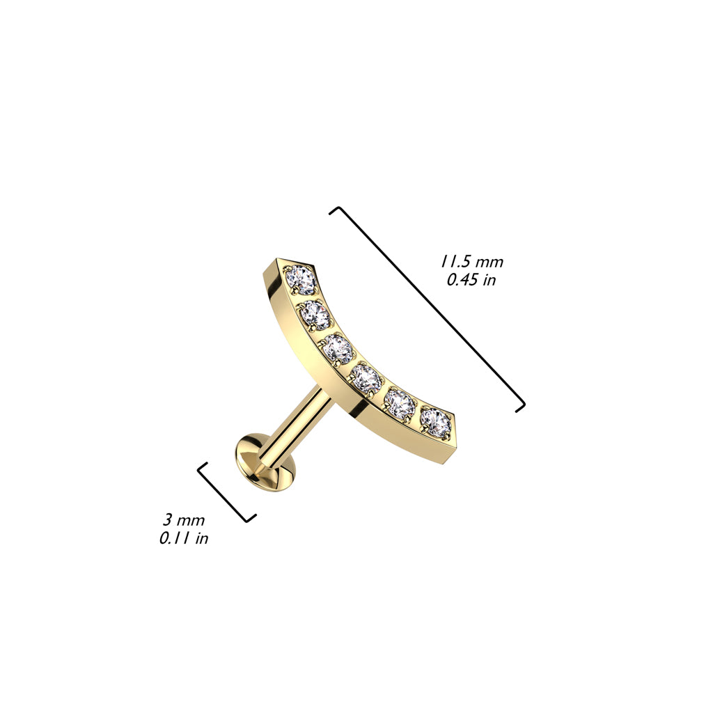 Labret Boog Glad Zirconia Goudkleurig