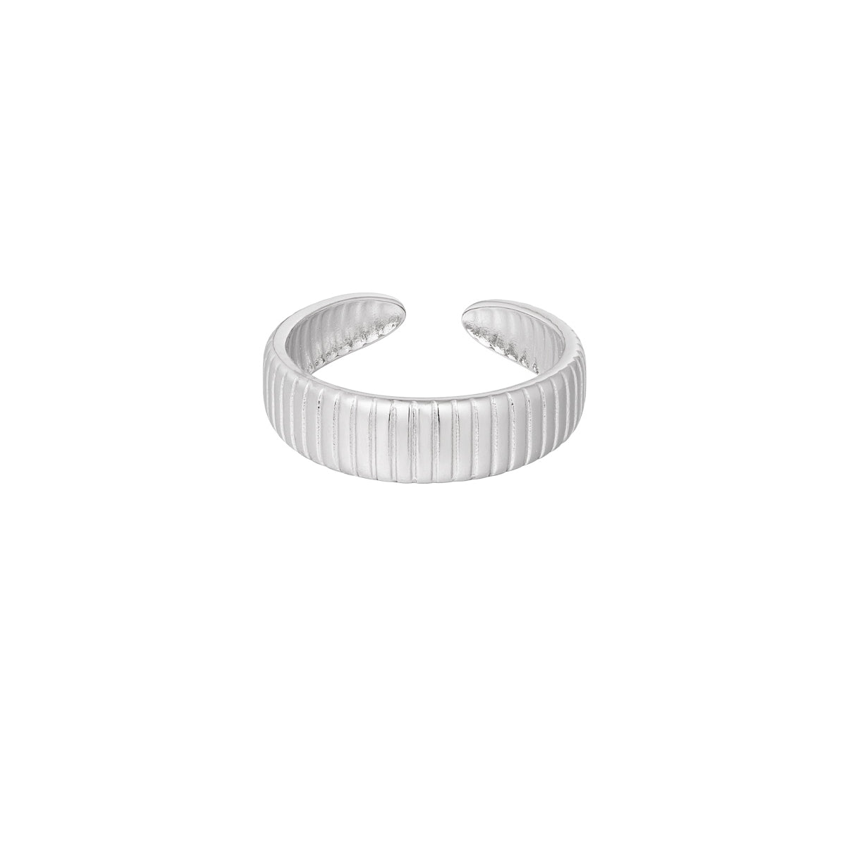 Ring Ribbel Zilverkleurig - One size