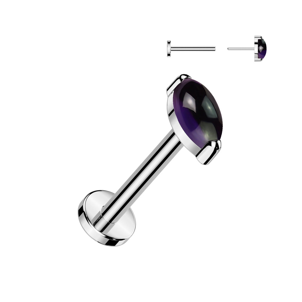 Labret Titanium Natuursteen Amethyst