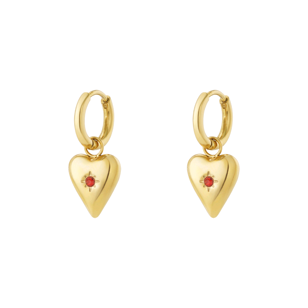 Oorbellen Hart Geboorte Steen Januari 