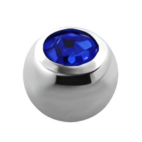 Labret met fel blauwe kristallen baltop – zilverkleurig chirurgisch staal