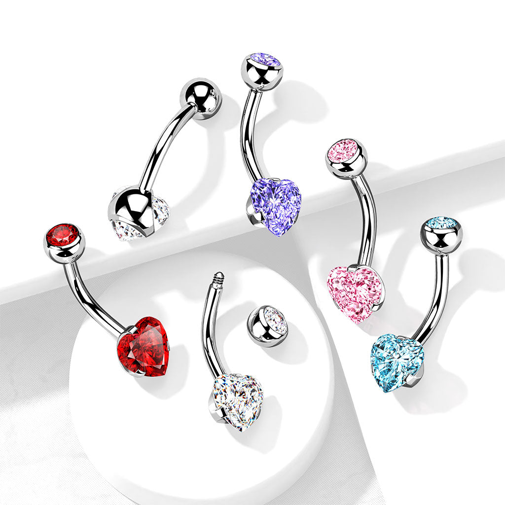 Navelpiercing Zirconia Hartje Roze