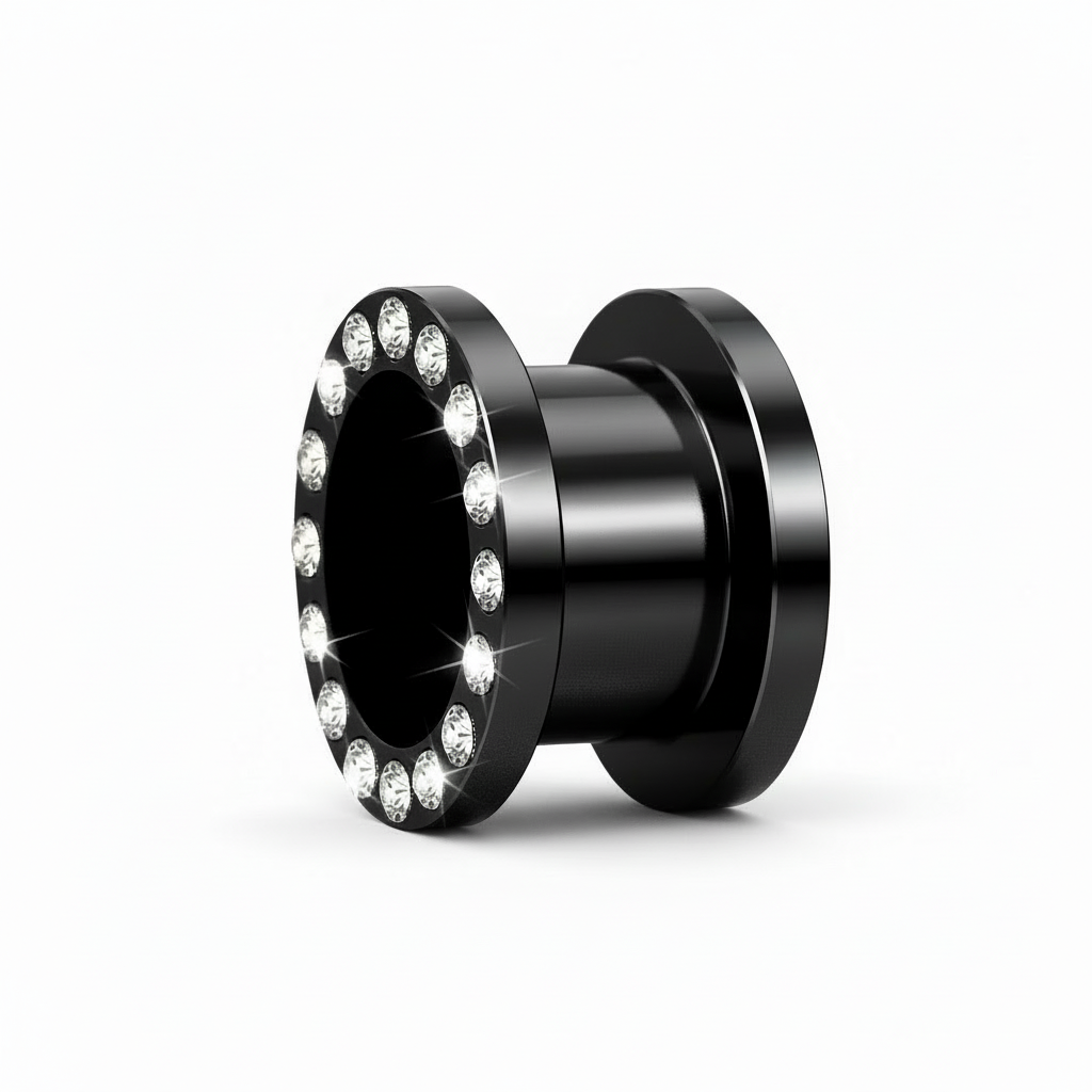 Tunnel Spread Zirconia Zwart Chirurgisch Staal