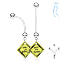 Flexibele zwangerschap Navelpiercing baby on board 