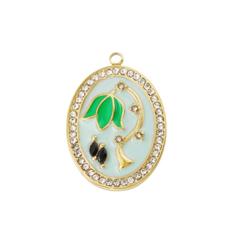 Bedel Oorbel of Ketting Vintage Frame - Roestvrij Staal