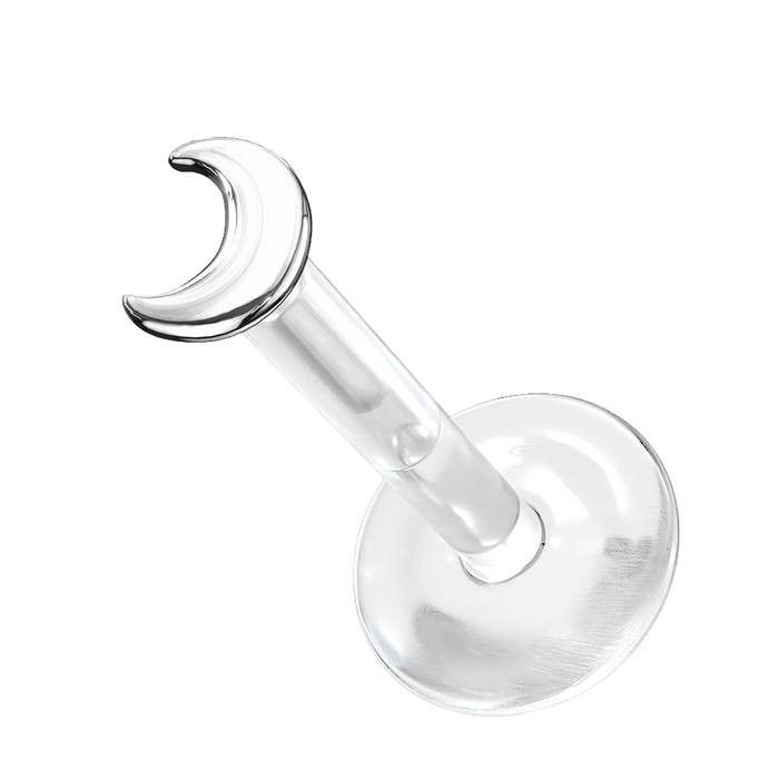  Bioflex labret met 14kt witgouden maan