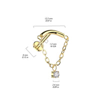 Hidden Helixpiercing Zirconia Goudkleurig titanium 