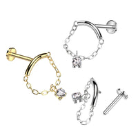 Hidden Helixpiercing Zirconia Goudkleurig titanium Zilverkleurig 