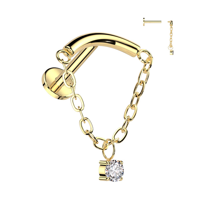 Hidden Helixpiercing Zirconia Goudkleurig titanium 