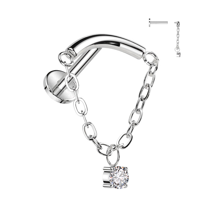 Hidden helix piercing zirconia labret