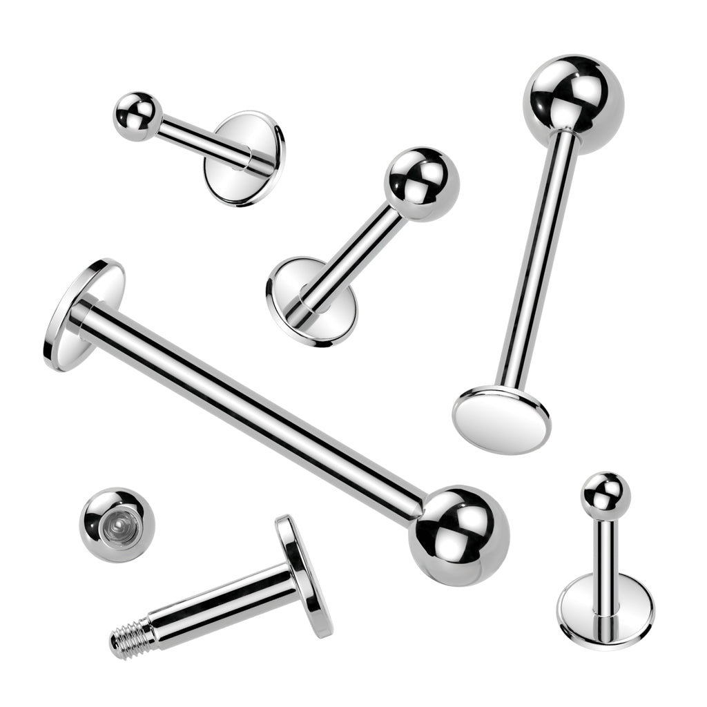 Verschillende maten labret piercings