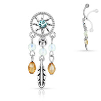 Navelpiercing in zilverkleurig chirurgisch staal voor de navel