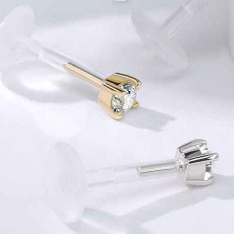 Labret Goud Zirconia Steen Bioflex - 14kt Wit Goud