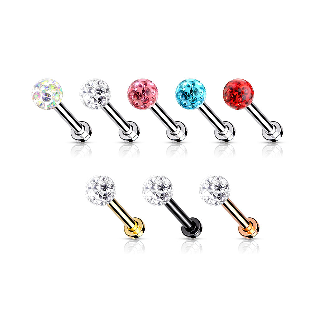Labret Multi Kristal Micro Base Goudkleurig - Chirurgisch Staal