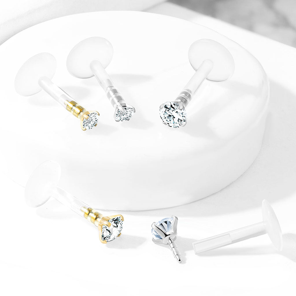 Labret BioFlex Zirconia Goudkleurig - Chirurgisch Staal