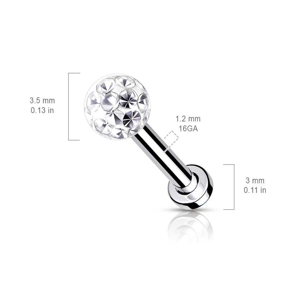 Labret Multi Kristal Micro Base Goudkleurig - Chirurgisch Staal