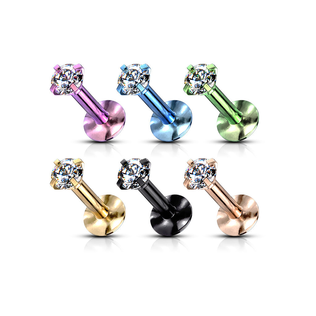 Labret Zirconia Zwart - Chirurgisch Staal