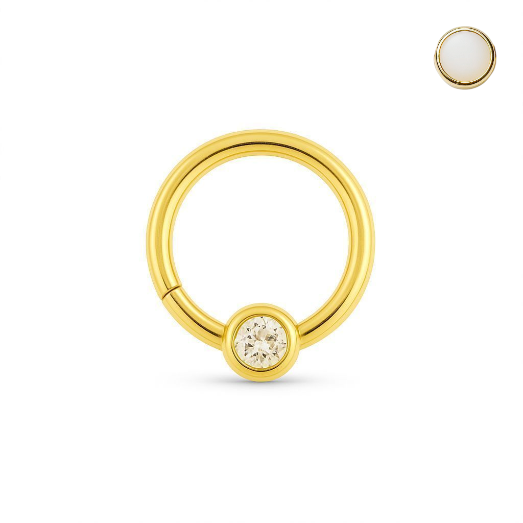 Smiley Klikring Zirconia & Tand Bescherming Zilverkleurig - Chirurgisch Staal