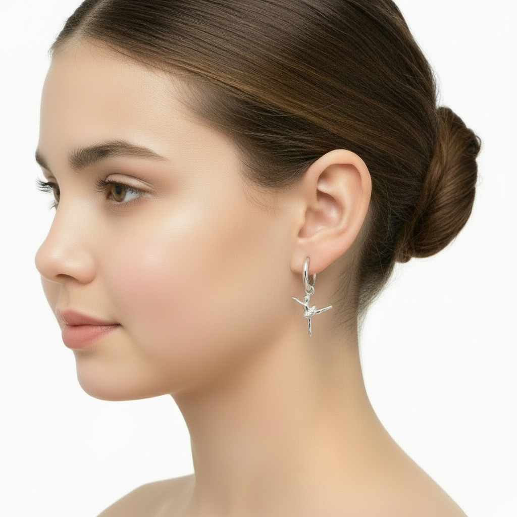 Oorbellen Ballerina Zilverkleurig - Roestvrij Staal