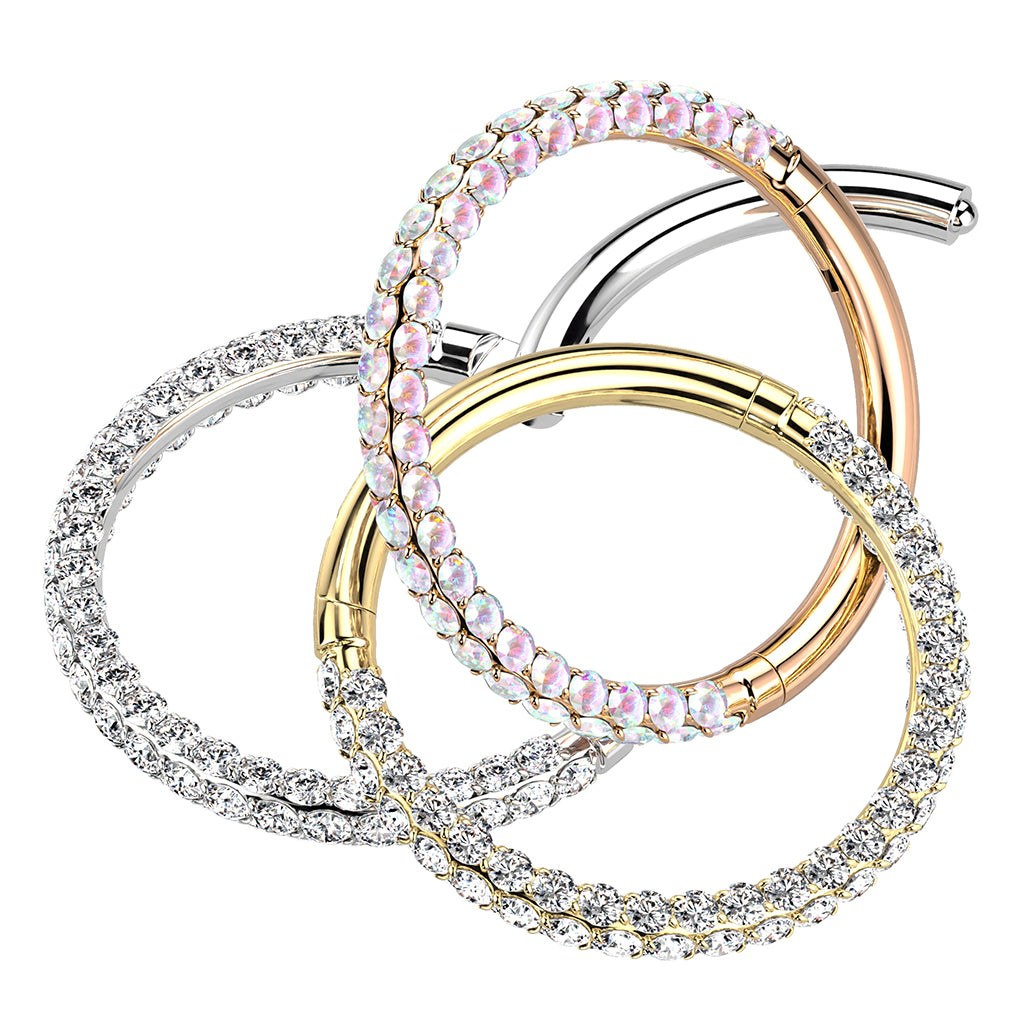 Klikring voor en zijkanten zirconia Goudkleurig - Chirurgisch Staal