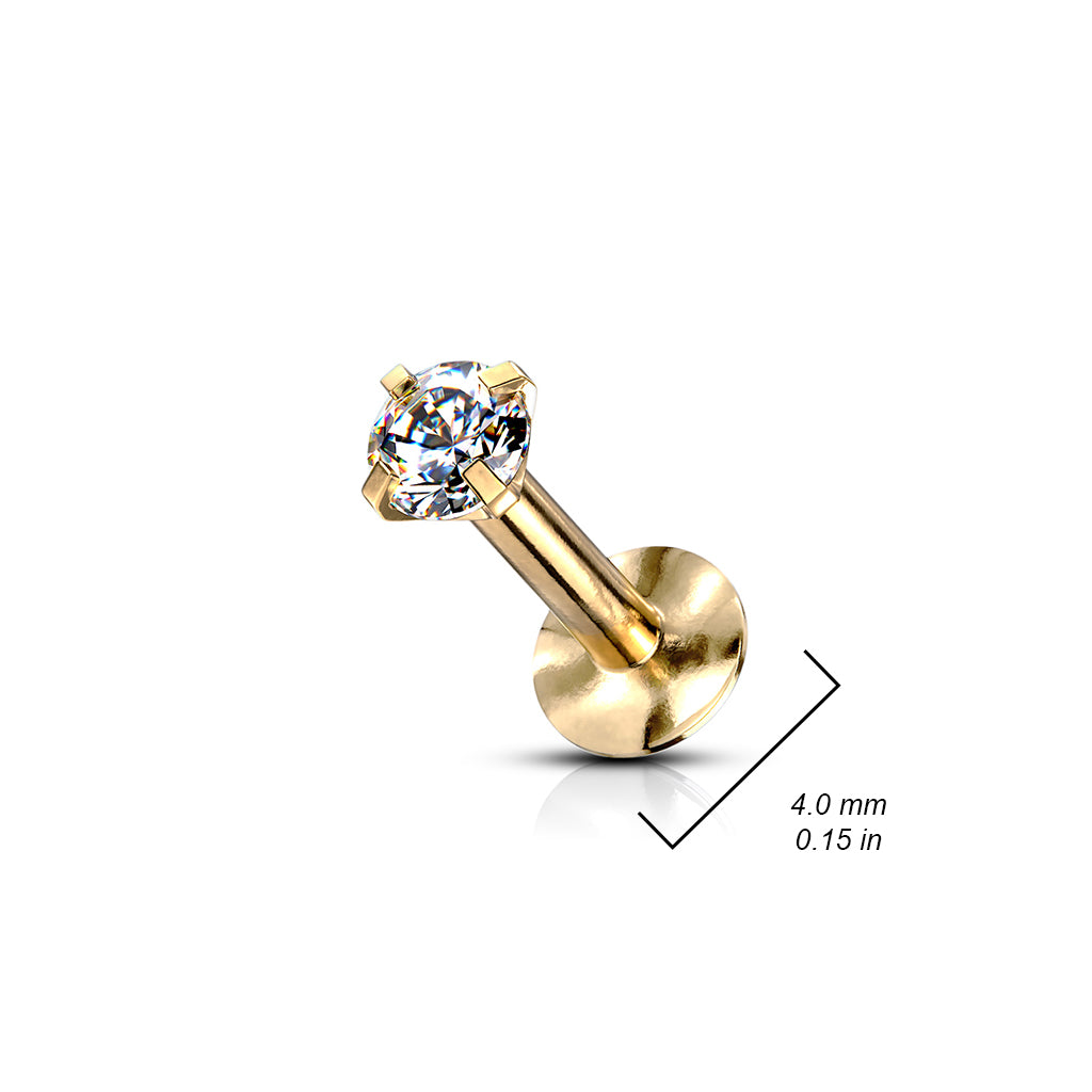 Labret Zirconia Zwart - Chirurgisch Staal