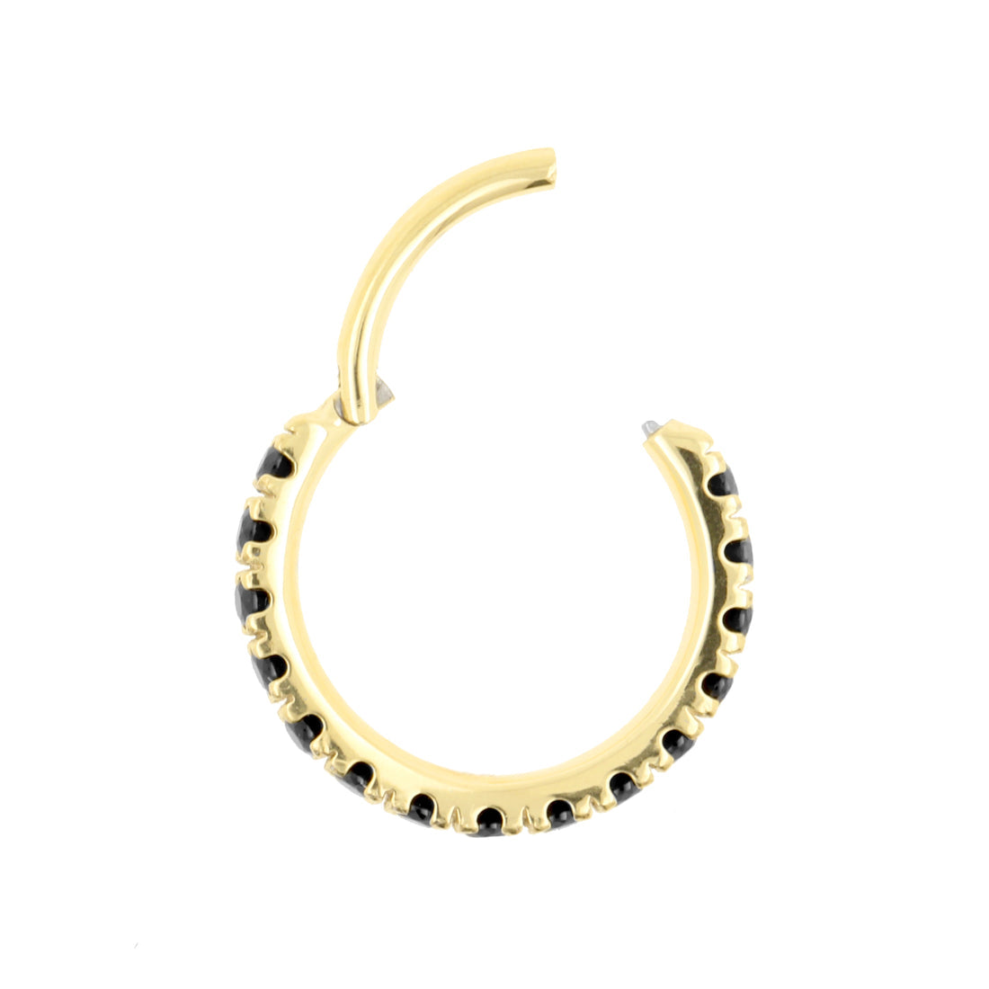 Klikring Zirconia Zwart Goudkleurig - Chirurgisch Staal