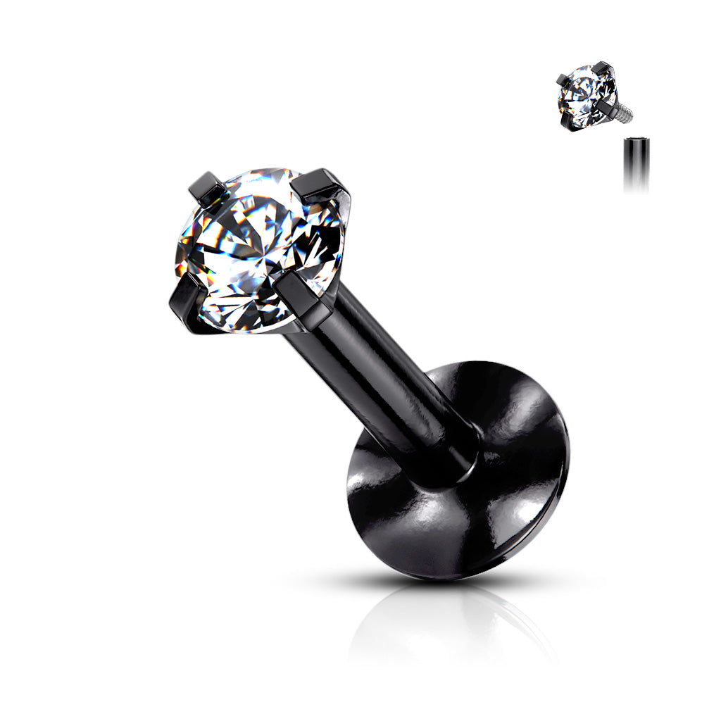 Labret Zirconia Zwart - Chirurgisch Staal