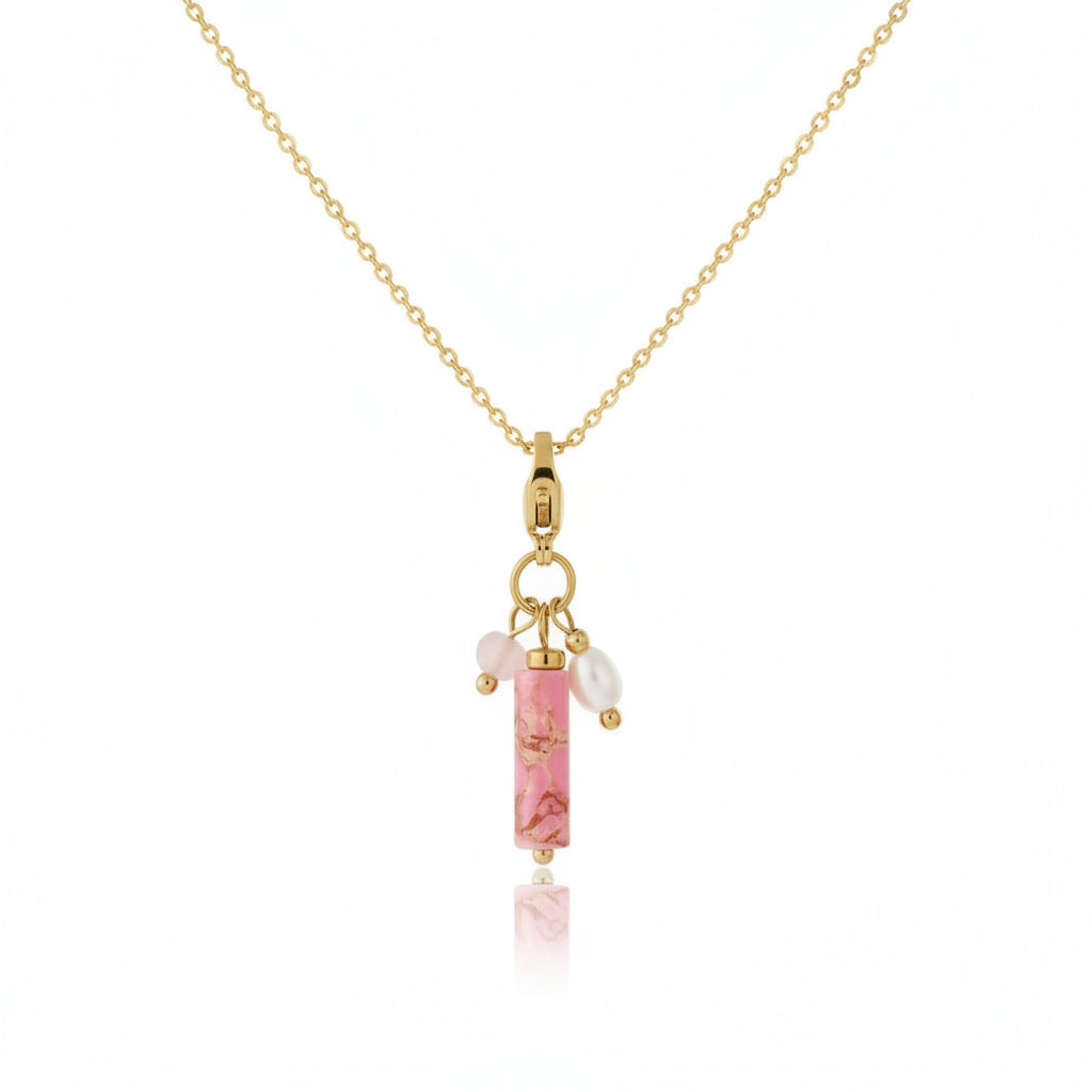 Bedel Ketting Wonder Lilli June™ Roze Goudkleurig - Roestvrij Staal
