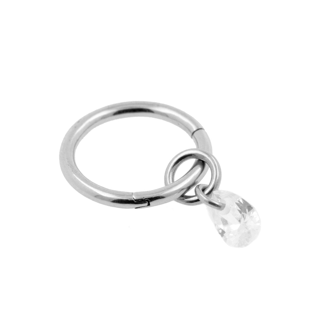 Bedel Piercing of Oorbel Zirconia Druppel Goudkleurig - Roestvrij Staal