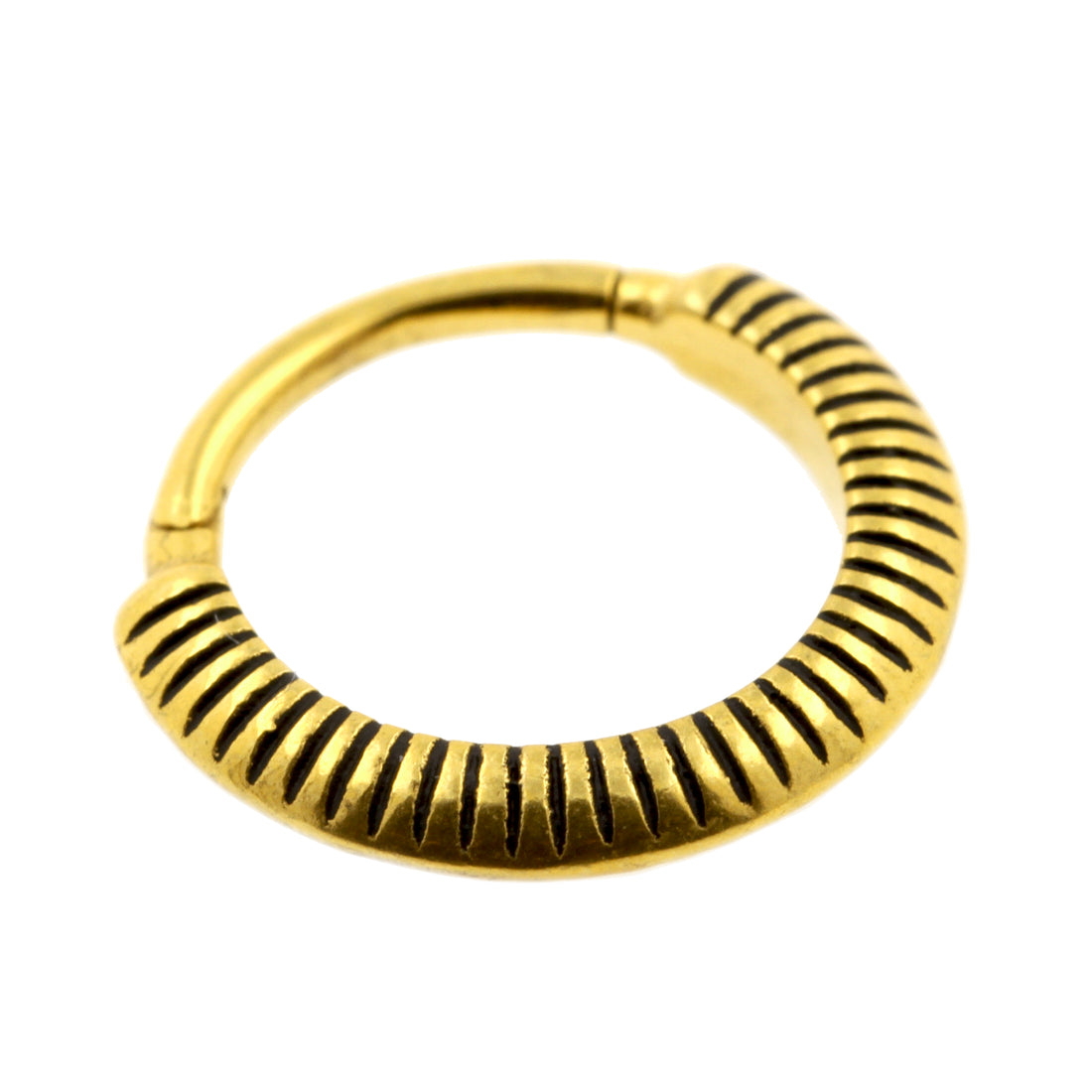 Klikring Ribbel Rosé - Chirurgisch Staal