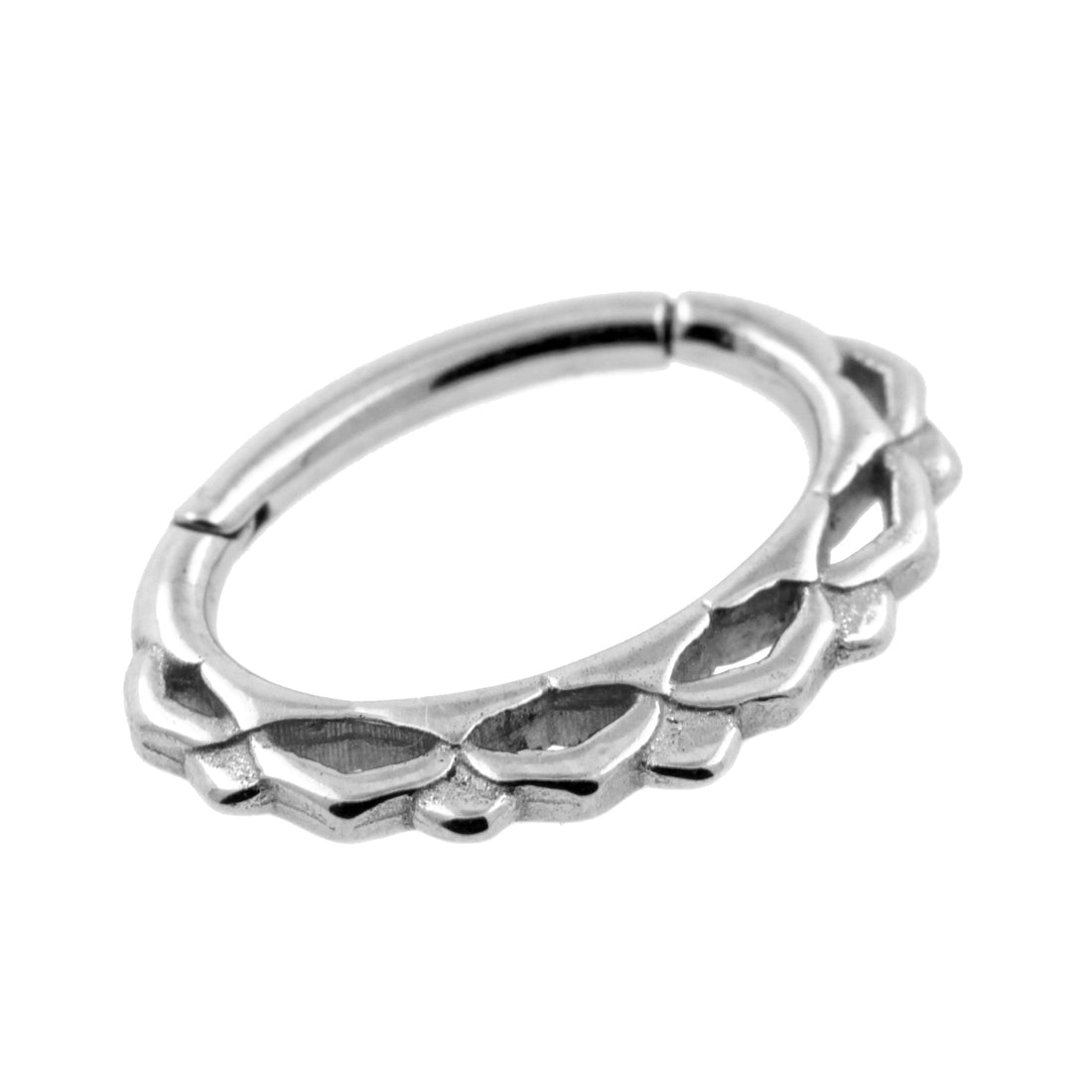 Klikring Ovaal Lotus Piercing - Chirurgisch Staal