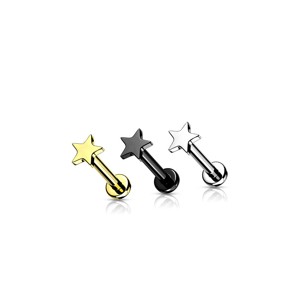 Labret Ster Goudkleurig - Titanium