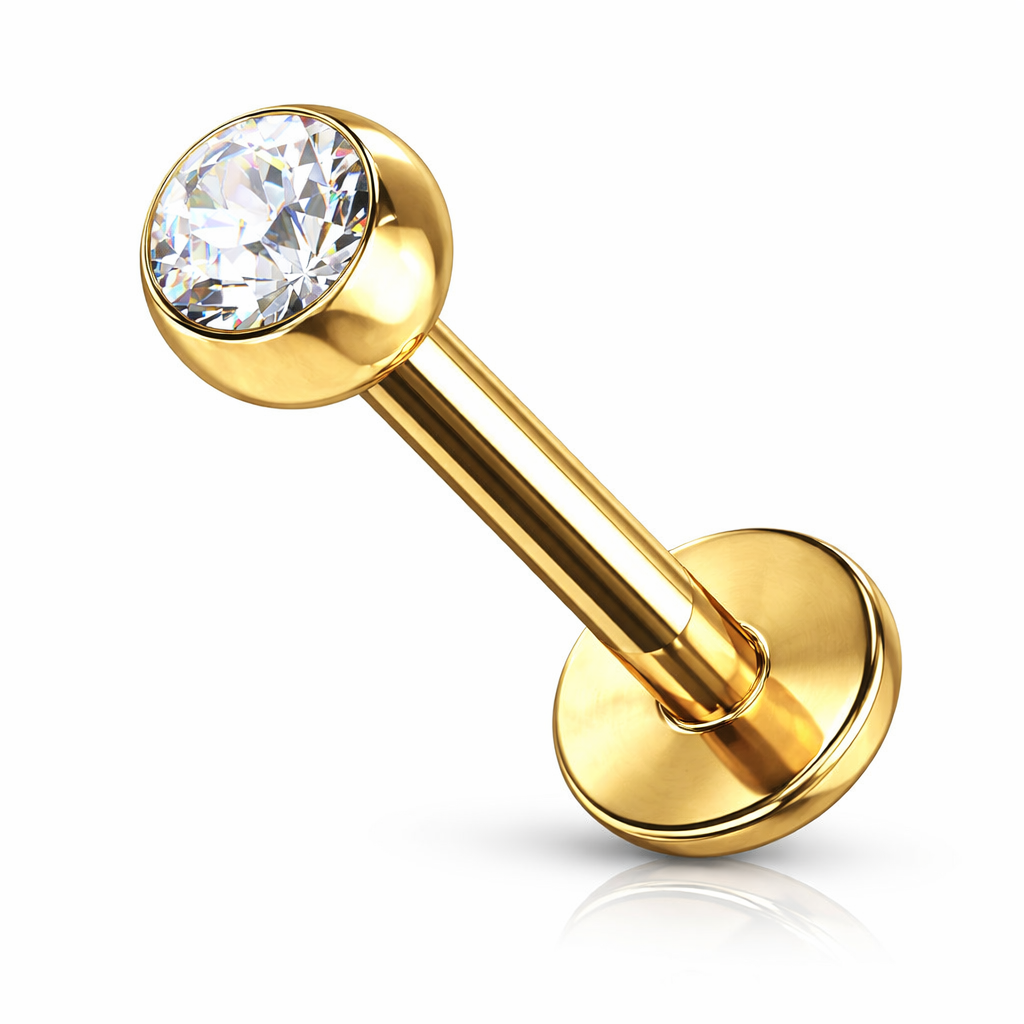 Labret Kristal Goudkleurig - Chirurgisch Staal
