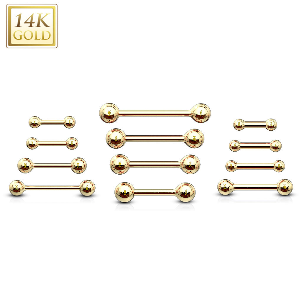 Barbell 14kt Goud 1.6mm