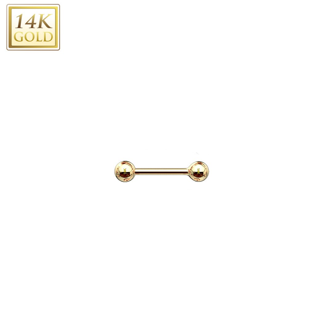 Industrial Barbell 14kt Goud