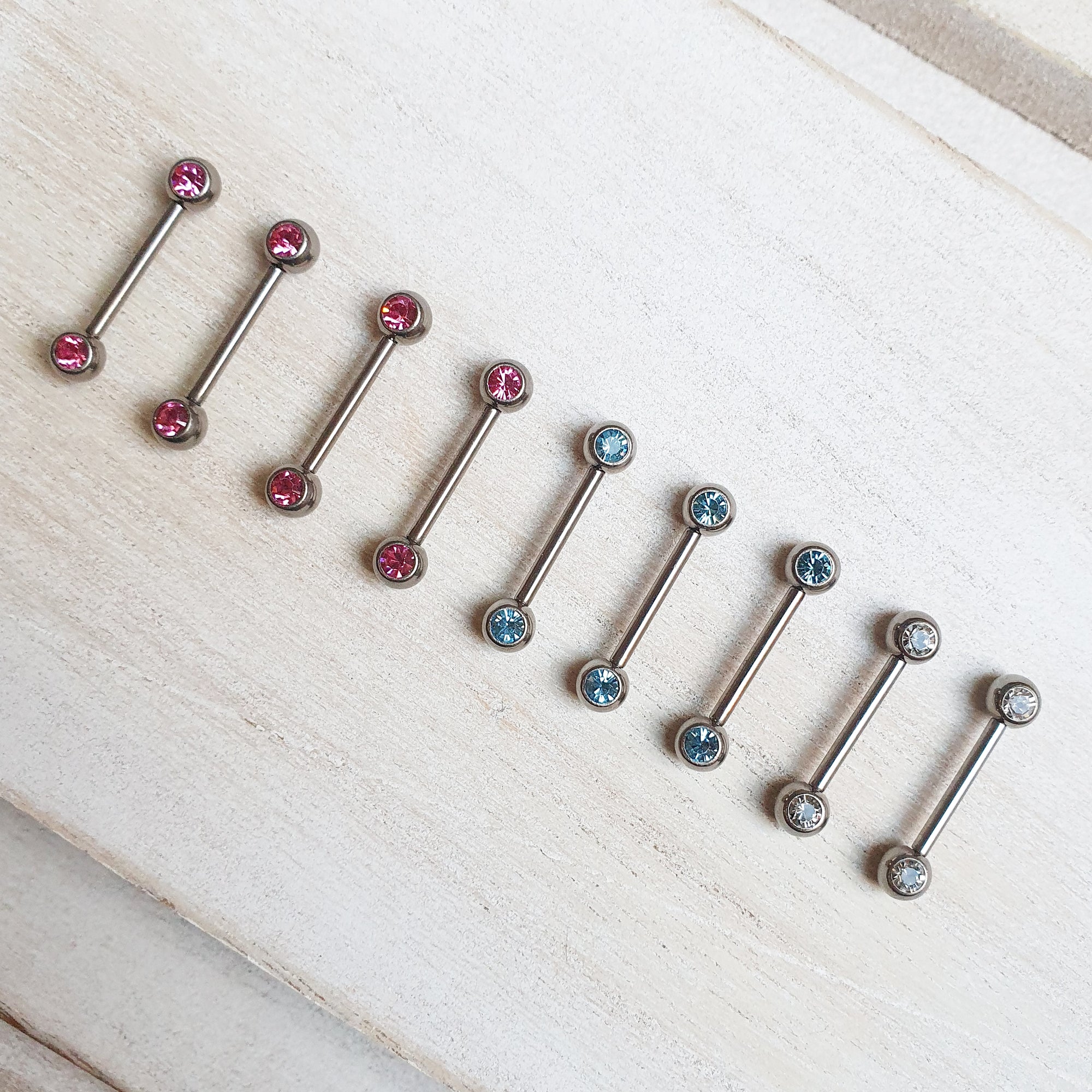 Barbell Kristal Roze - Titanium