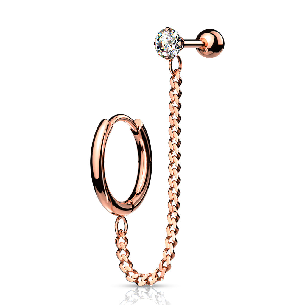 Klikring Ketting Barbell Rosé