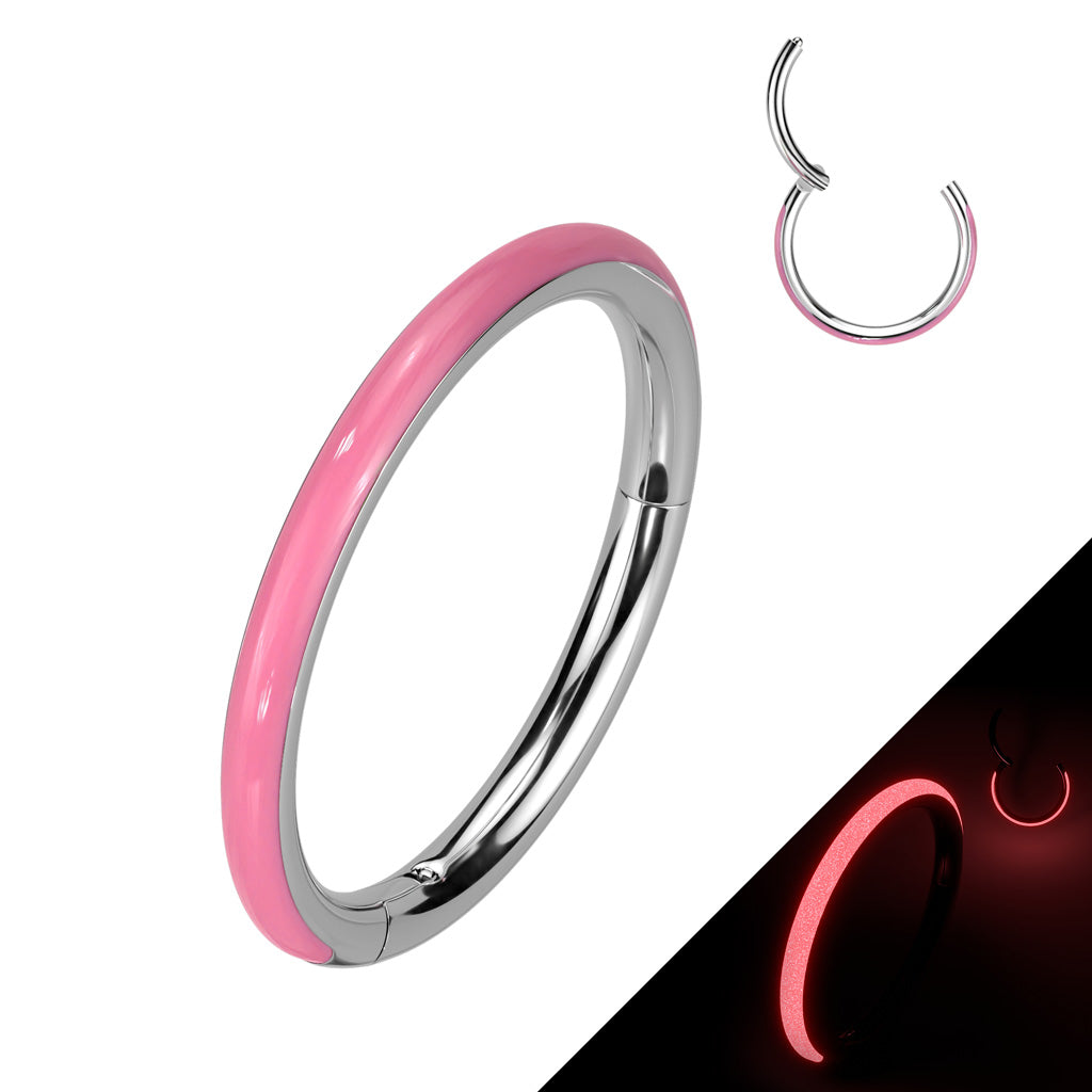 Klikring Titanium Glow In The Dark Roze