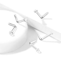 Set van transparante Bioflex retainers in diverse maten voor neuspiercings.