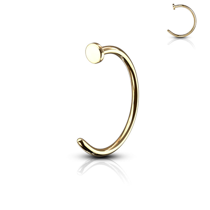 Goudkleurig open neusringetje 0.8mm – chirurgisch staal, voor nostril piercing