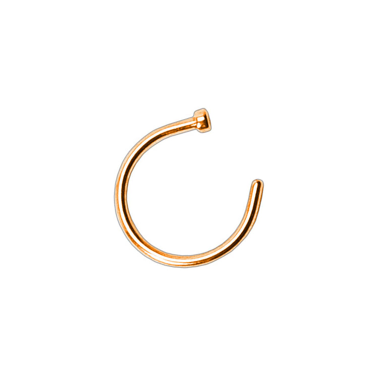 Rosékleurig open neusringetje 0.8mm – chirurgisch staal, voor nostril piercing