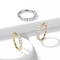 Vergulde neusringen met zirconia in witgoud, goud en roségoud